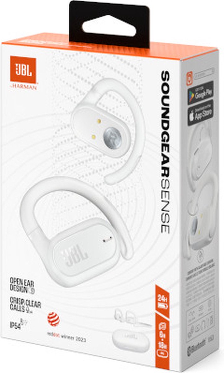 JBL Soundgear Sense draadloze open-ear oordopjes wit