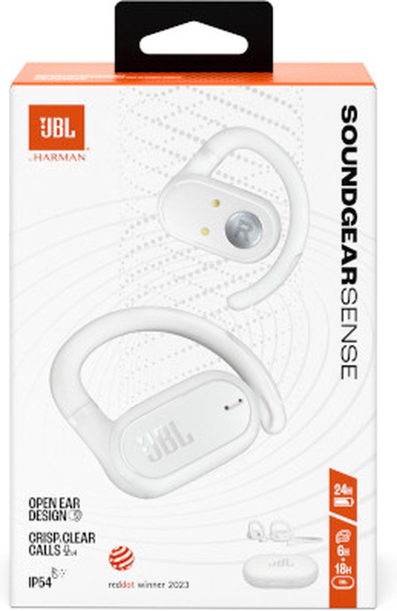 JBL Soundgear Sense draadloze open-ear oordopjes wit