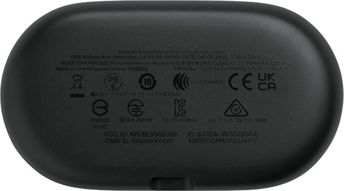JBL Soundgear Sense draadloze open-ear oordopjes zwart
