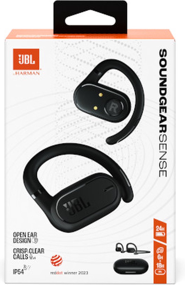 JBL Soundgear Sense draadloze open-ear oordopjes zwart
