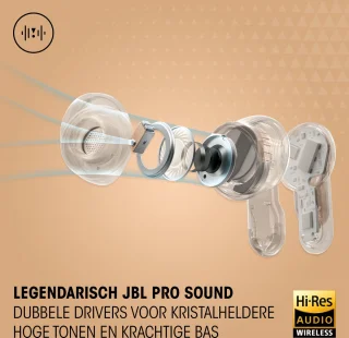 JBL Tour Pro 3 Draadloze Noise-Cancelling Oordopjes Zwart