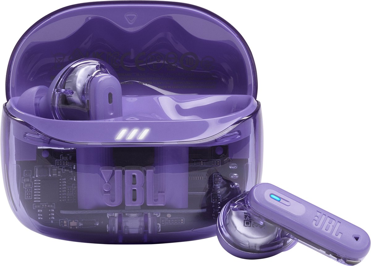 De JBL Tune Beam 2 True Wireless oordopjes Ghost Purple in één oogopslag