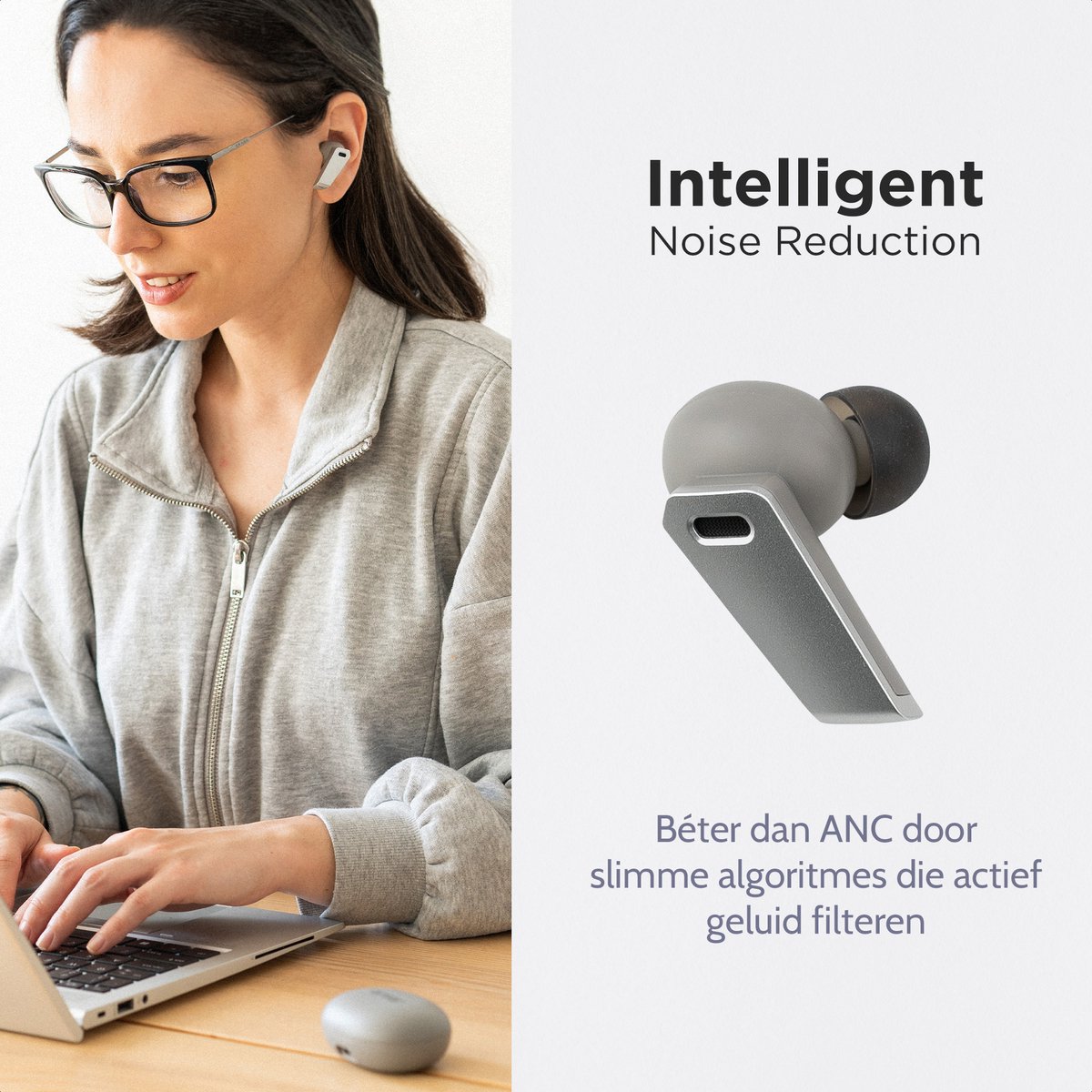 Wat vinden we goed aan de JesJo Draadloze Bluetooth Oordopjes Grijs