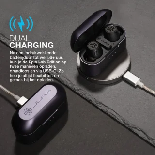 JLAB Epic Lab Edition Bluetooth Oordopjes Zwart