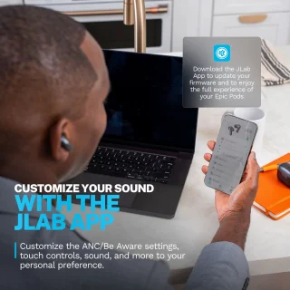 JLab Epic Pods Draadloze oordopjes - Zwart