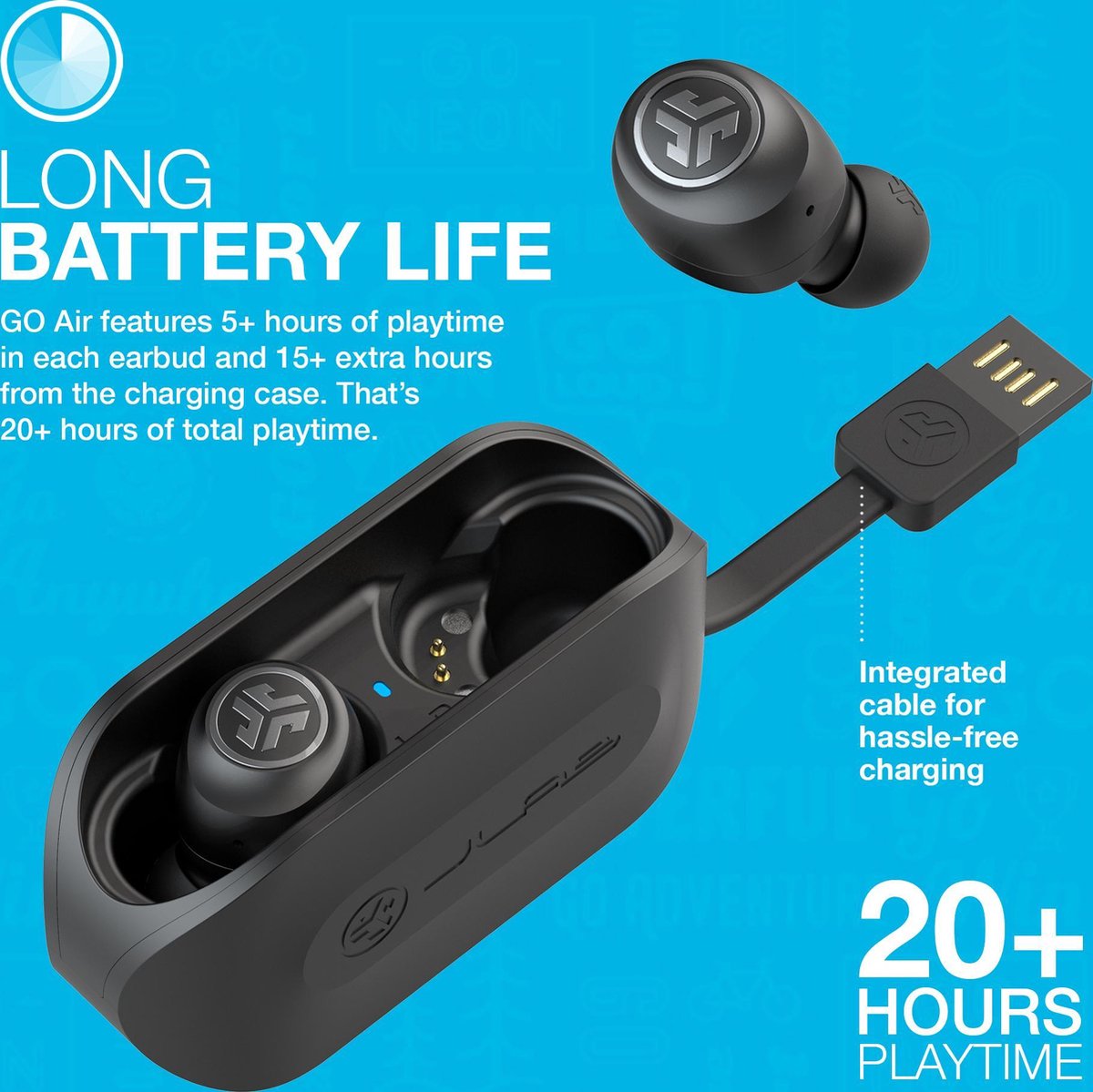 JLab Go Air Draadloze Bluetooth Oordopjes Zwart