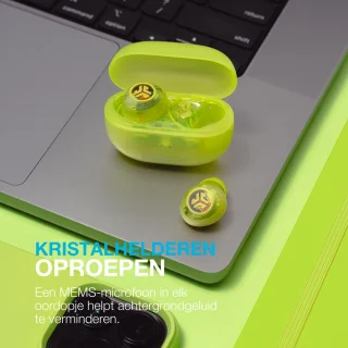 JLAB Go POP ANC Draadloze Oordopjes Clear Neon Green