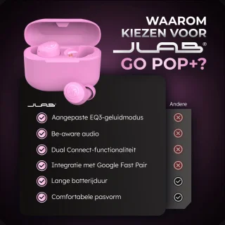 JLAB Go POP Draadloze Bluetooth Oordopjes Roze