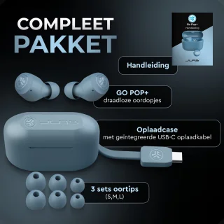 JLAB Go POP Draadloze Oordopjes Ijzerblauw