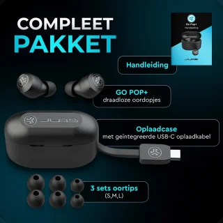 JLAB Go POP Draadloze Oordopjes Zwart