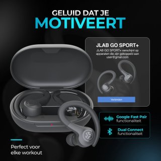 JLAB GO Sport Draadloze Bluetooth Oordopjes Zwart