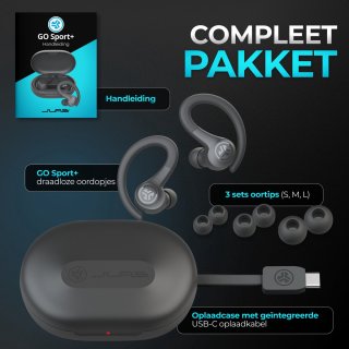 JLAB GO Sport Draadloze Bluetooth Oordopjes Zwart