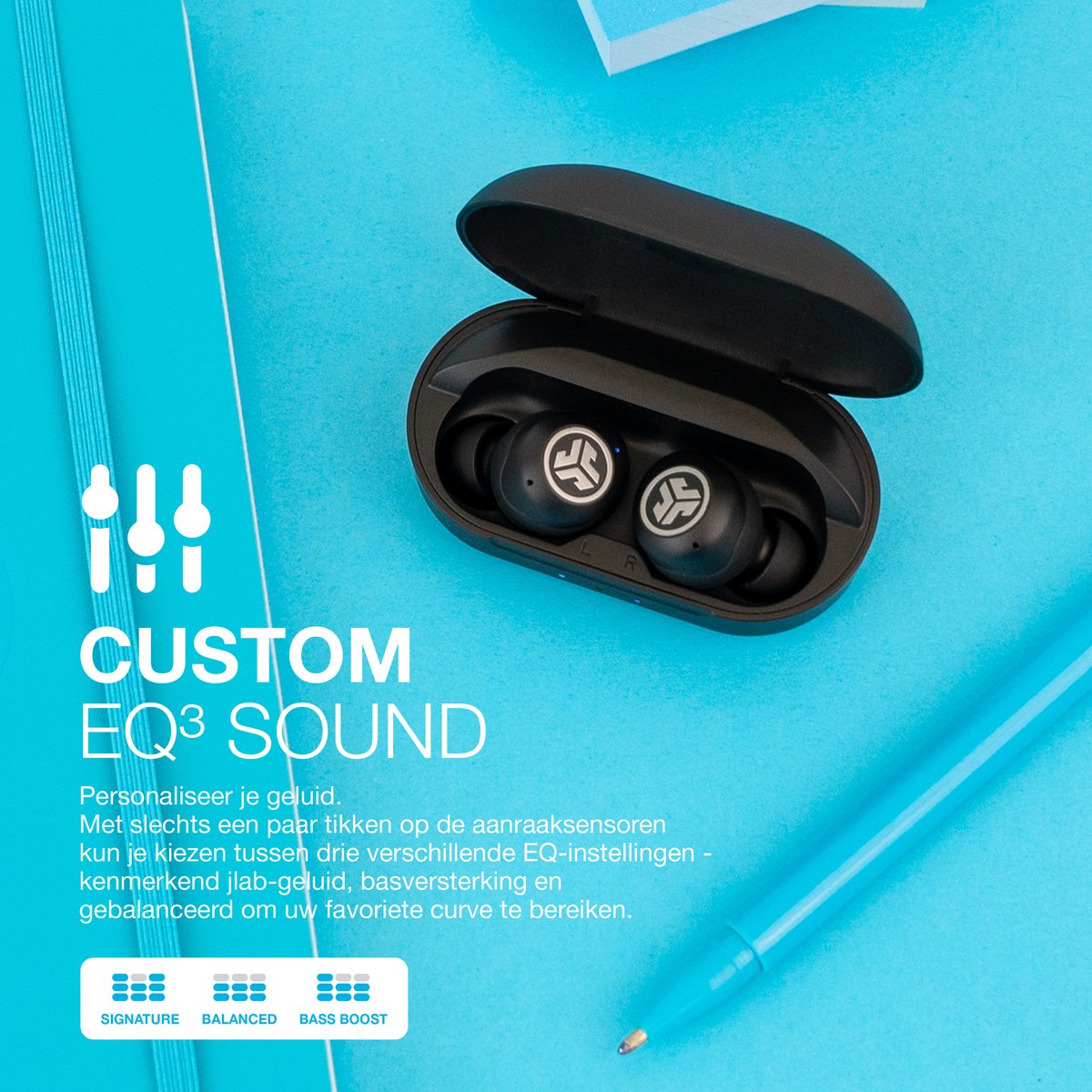 JLab JBuds Air Pro Draadloze Bluetooth Oordopjes