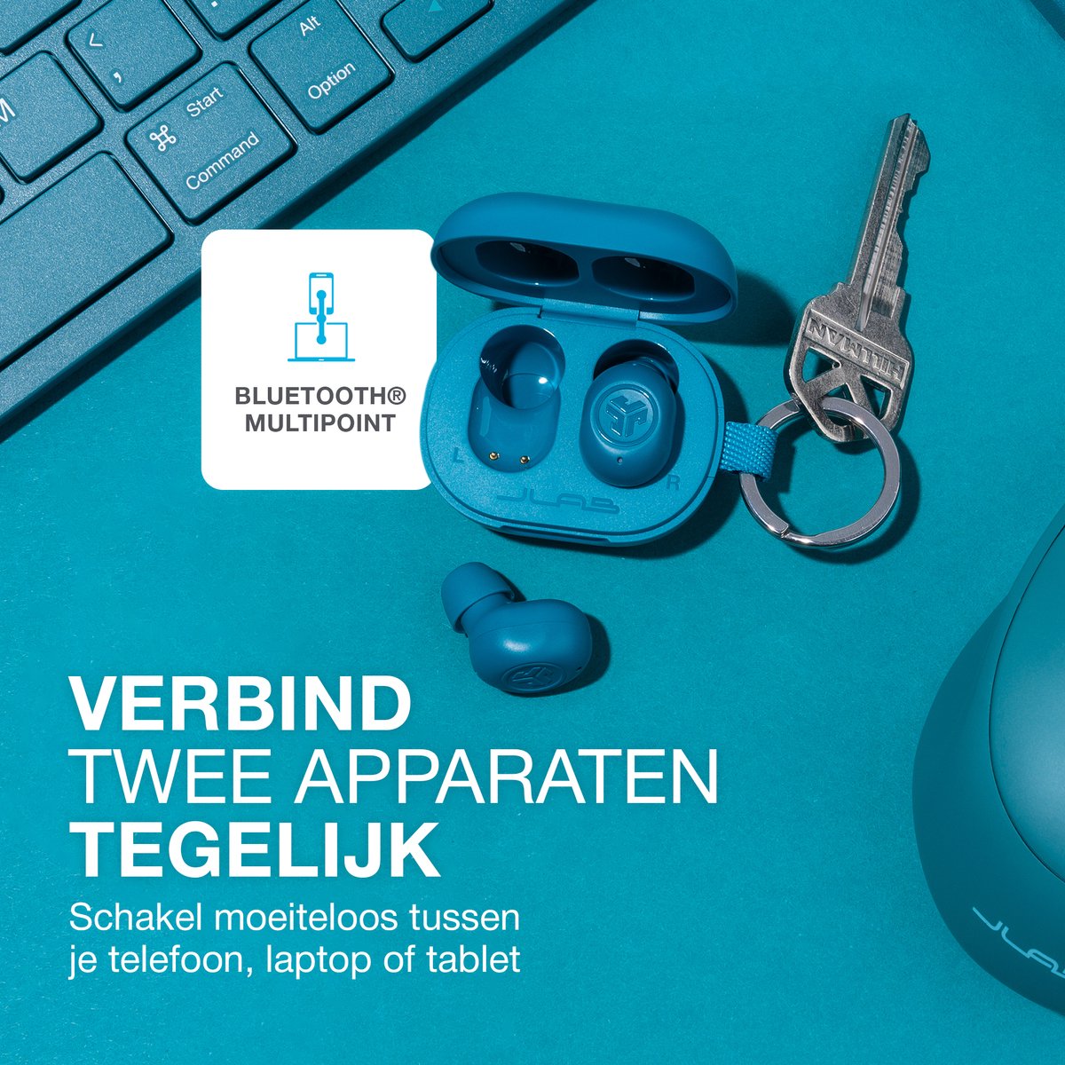 JLab JBuds Mini Draadloze Oordopjes Aqua