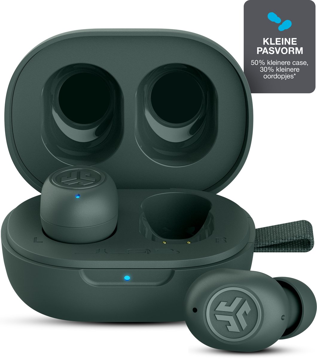 De JLab JBuds Mini draadloze oordopjes groen in één oogopslag