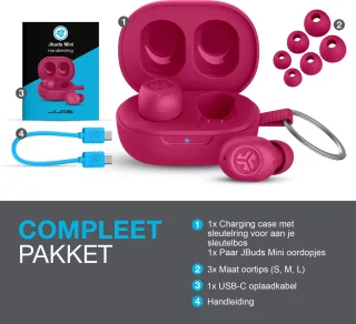 JLab JBuds Mini Draadloze Oordopjes Roze