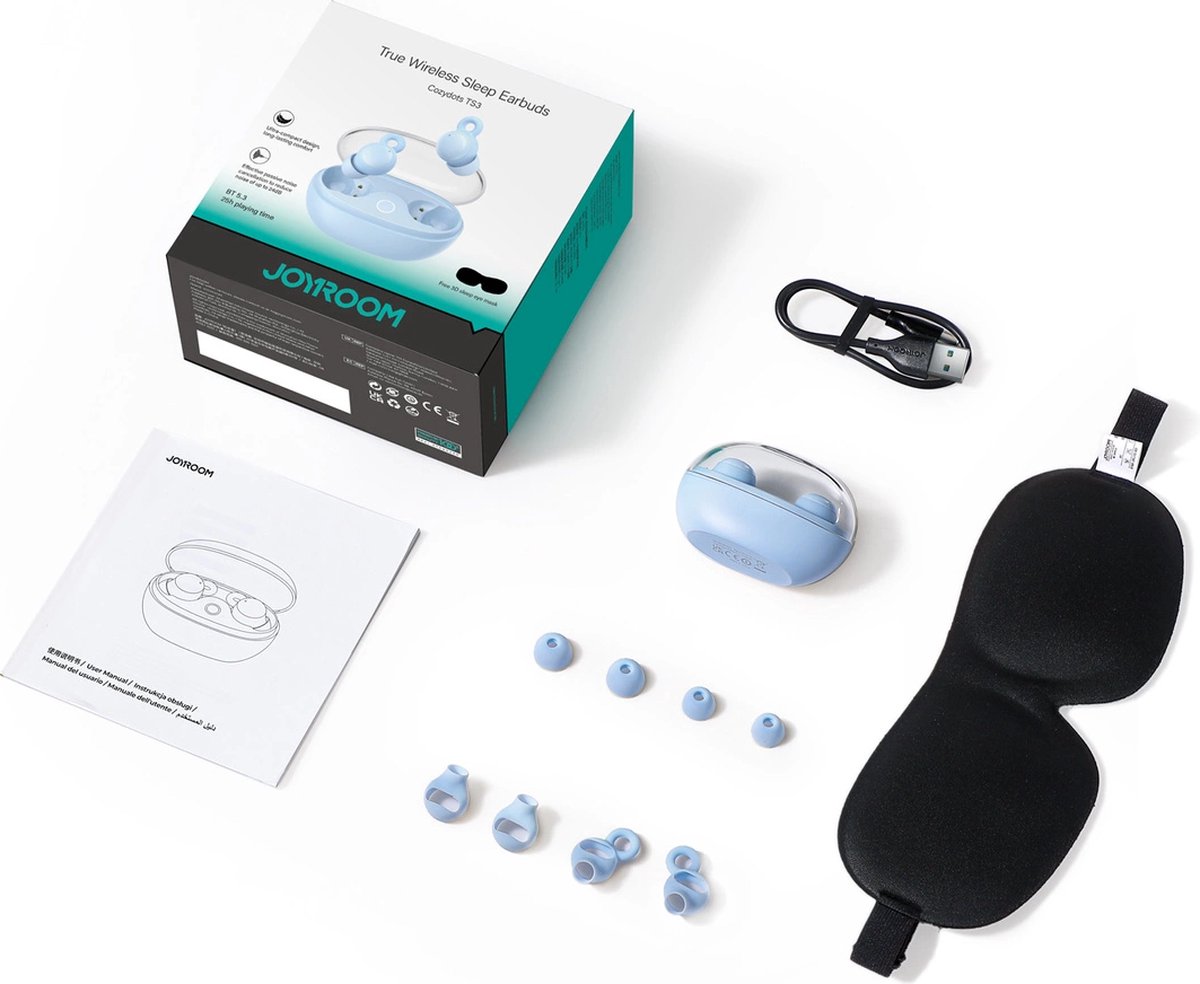 Joyroom JR-TS3 draadloze in-ear hoofdtelefoon blauw