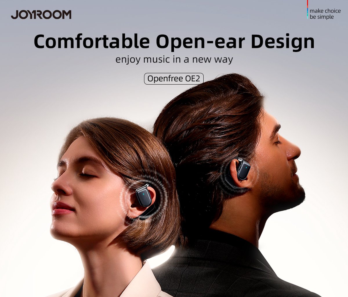 Joyroom Open Ear Draadloze Bone Conduction Oordopjes Donkerblauw