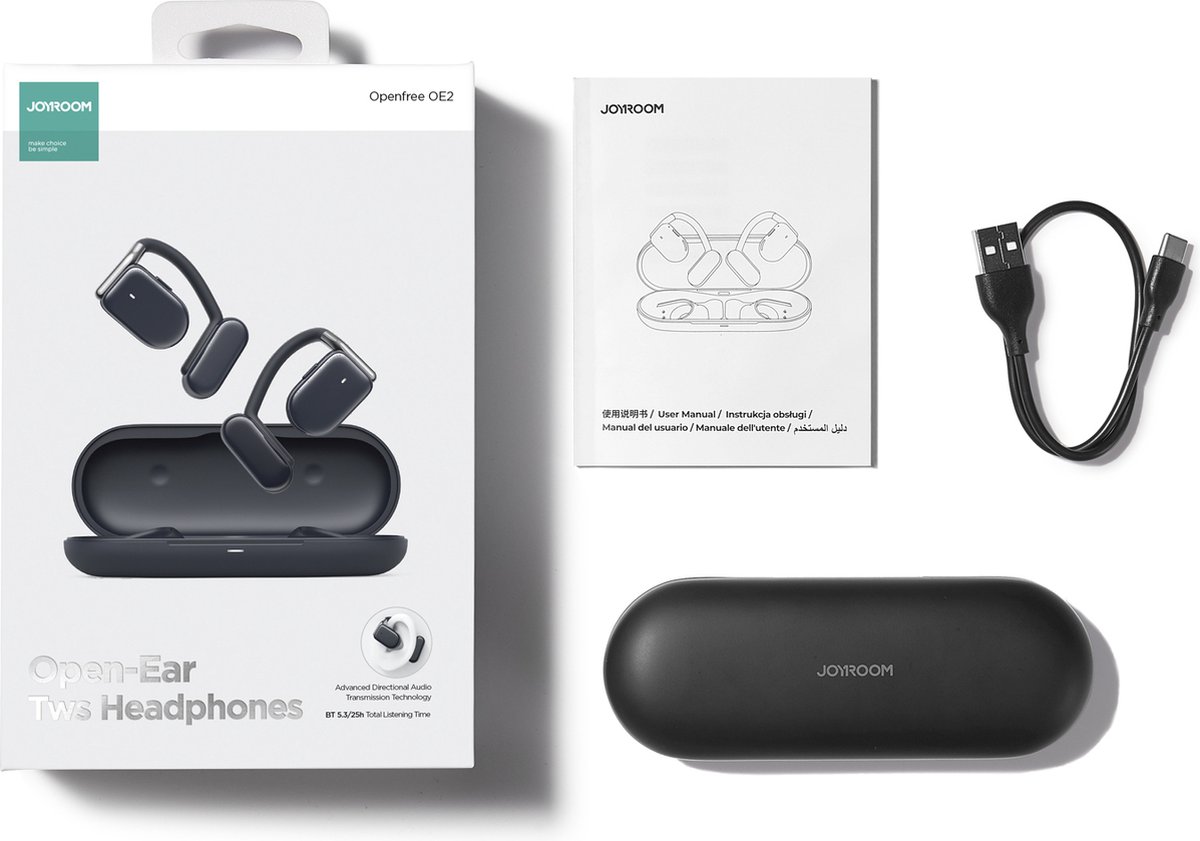 Joyroom Open Ear Draadloze Bone Conduction Oordopjes Donkerblauw