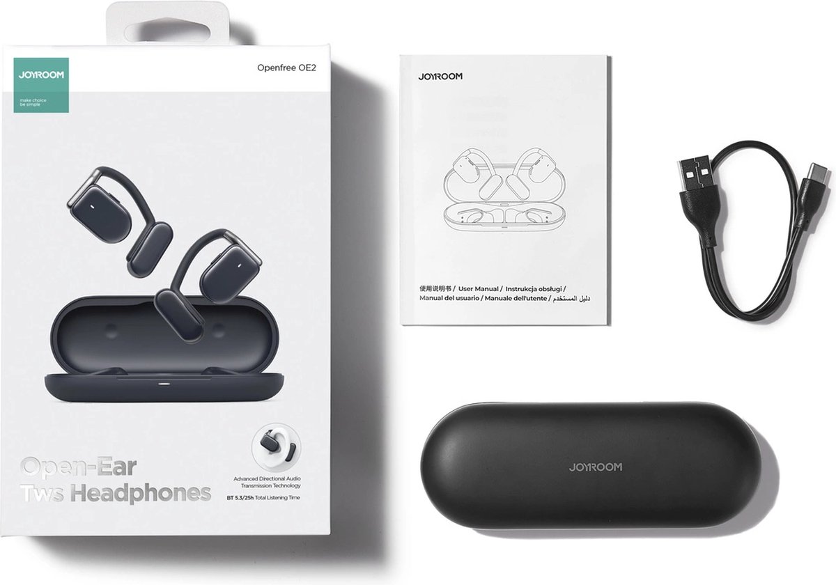 Joyroom Open Ear Draadloze Bone Conduction Oordopjes Donkerblauw