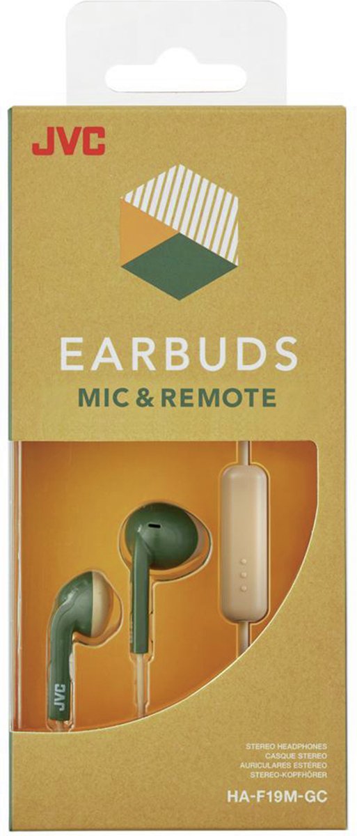 De JVC HA-F19M-GC E In Ear Oordopjes Groen Beige in één oogopslag