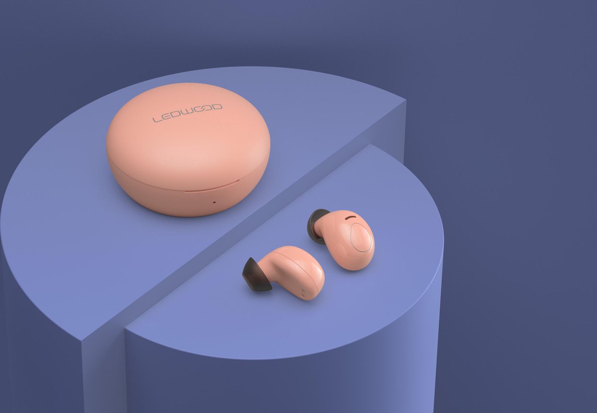 LEDWOOD LUNA LD-I9W-TWS-PAST-PIN in-ear oordopjes roze