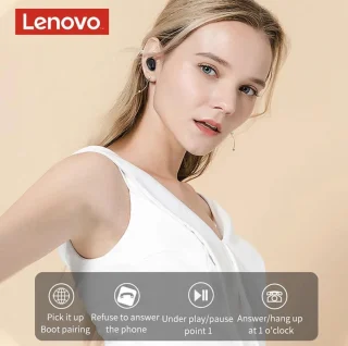 Lenovo HT18 Draadloze TWS Bluetooth Headset Wit