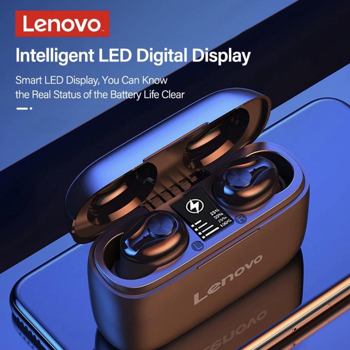 Lenovo HT18 Draadloze TWS Bluetooth Headset Wit