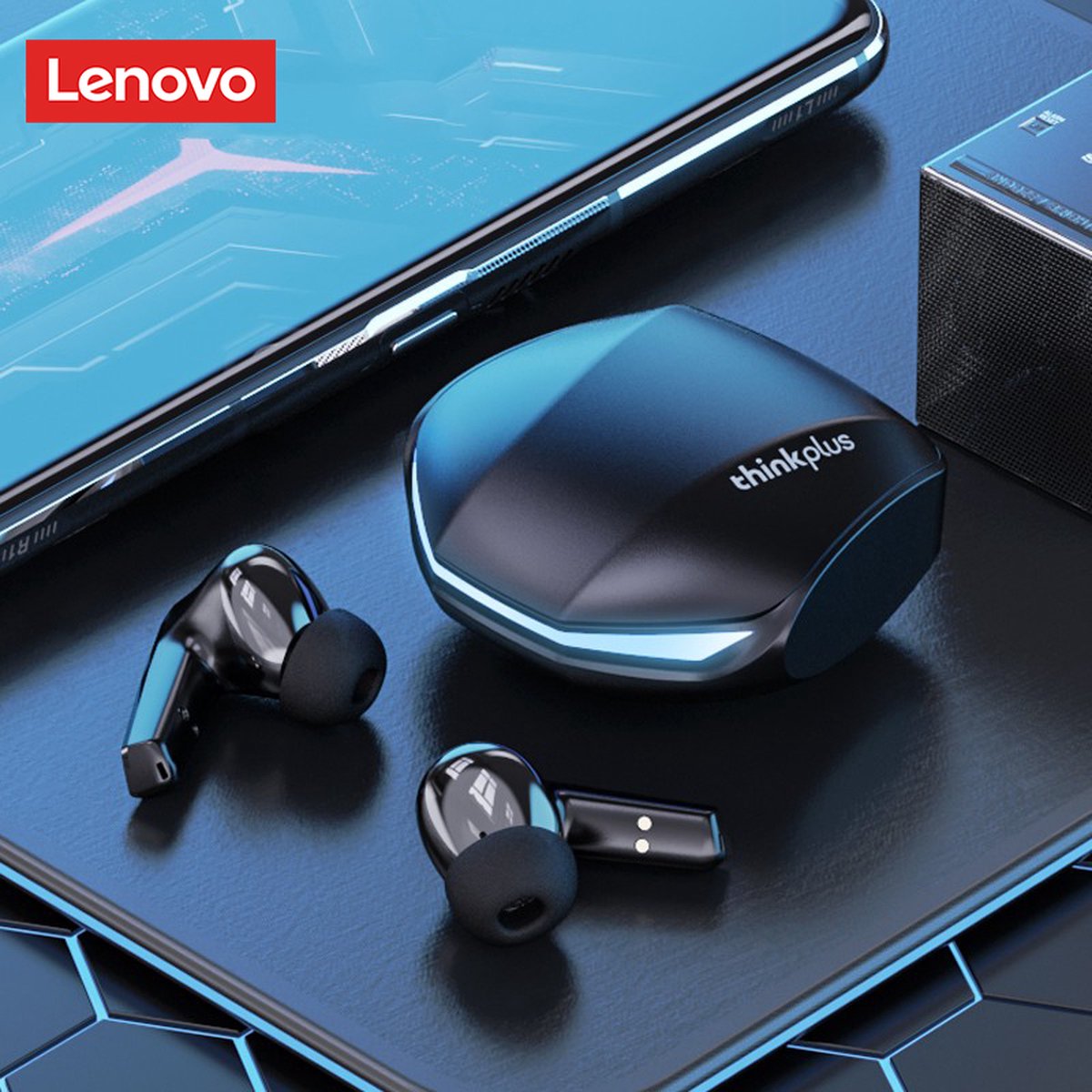 Lenovo ThinkPlus GM2 Pro 2-Pack Draadloze Oordopjes Zwart & Wit