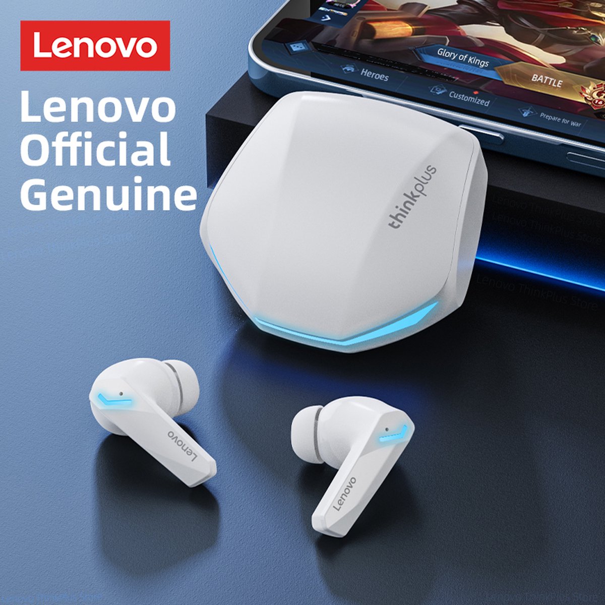 Lenovo ThinkPlus GM2 Pro 2-Pack Draadloze Oordopjes Zwart & Wit