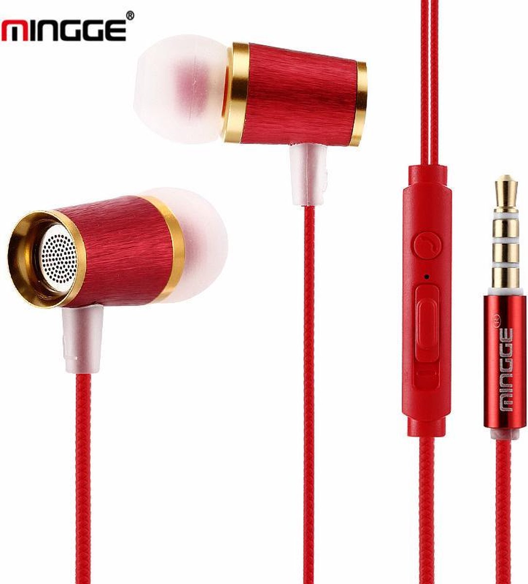 De M21 High Bass In-Ear Oordopjes Rood 3.5mm Jack in één oogopslag