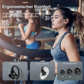 Manike USAMS EM20 Draadloze Earhook Oordopjes Zwart