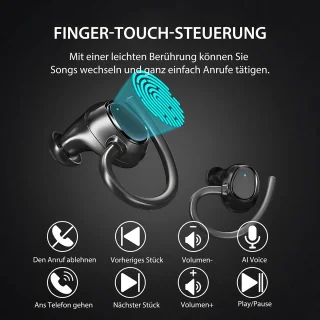 Manike USAMS EM20 Draadloze Earhook Oordopjes Zwart