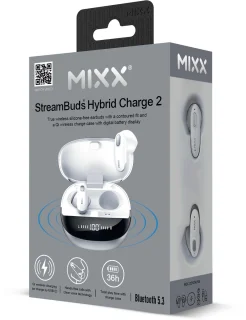 MIXX StreamBuds Hybrid Charge 2 Draadloze Oordopjes Wit