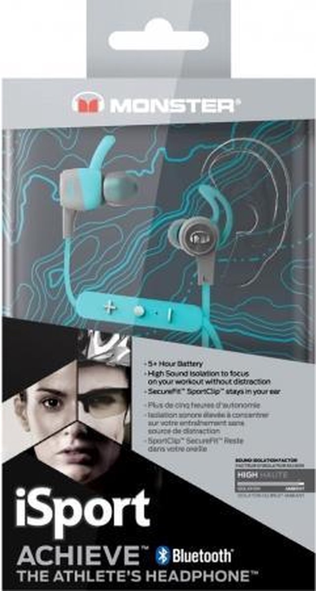 Monster iSport AchieveBT Bluetooth Oordopjes Blauw