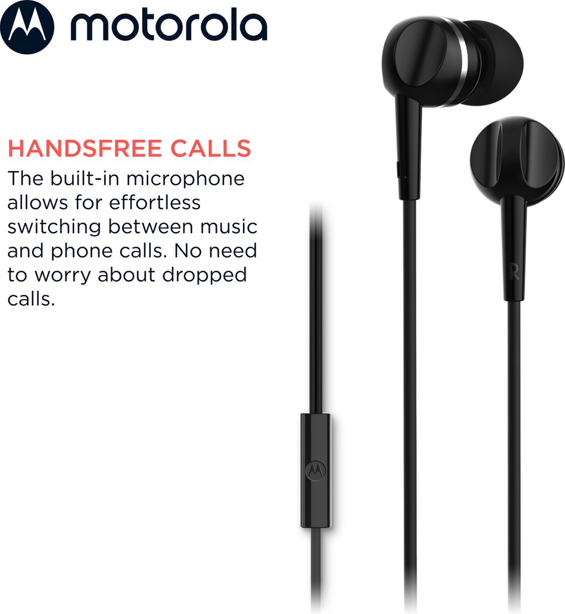 Motorola Oordopjes met Draad 105 Zwart