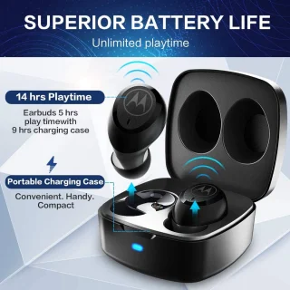 Motorola VerveBuds 100 Draadloze Oortjes Zwart