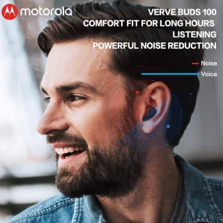 Motorola VerveBuds 100 Draadloze Oortjes Zwart