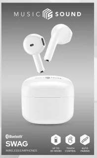 Music Sound Swag Draadloze In-ear Bluetooth Headset Wit