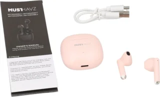 Musthavz True Wireless Earphone Lite Earbuds - Draadloze Oordopjes - Wireless Bluetooth Earphones - Oortjes geschikt voor Apple en Android - Roze/Pink