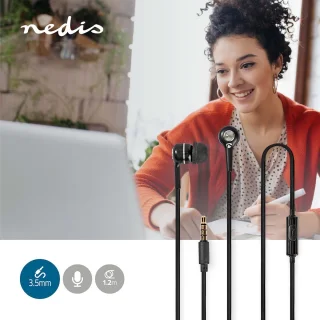 Nedis Bedrade Koptelefoon 3,5 mm Zilver/Zwart