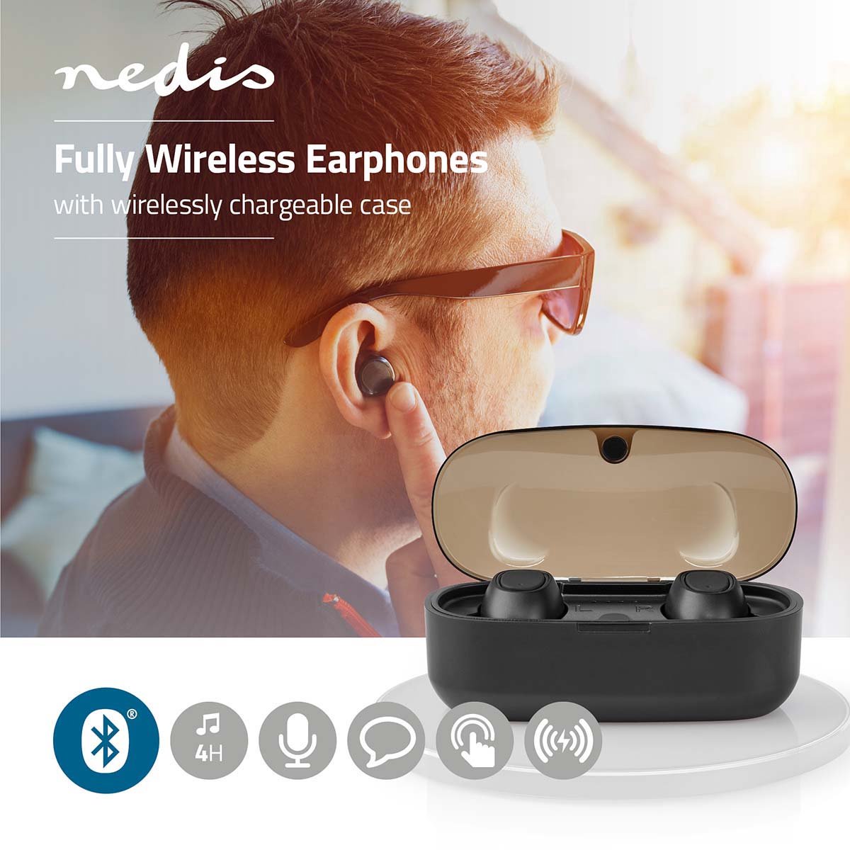 Nedis Draadloze Oordopjes Bluetooth Zwart