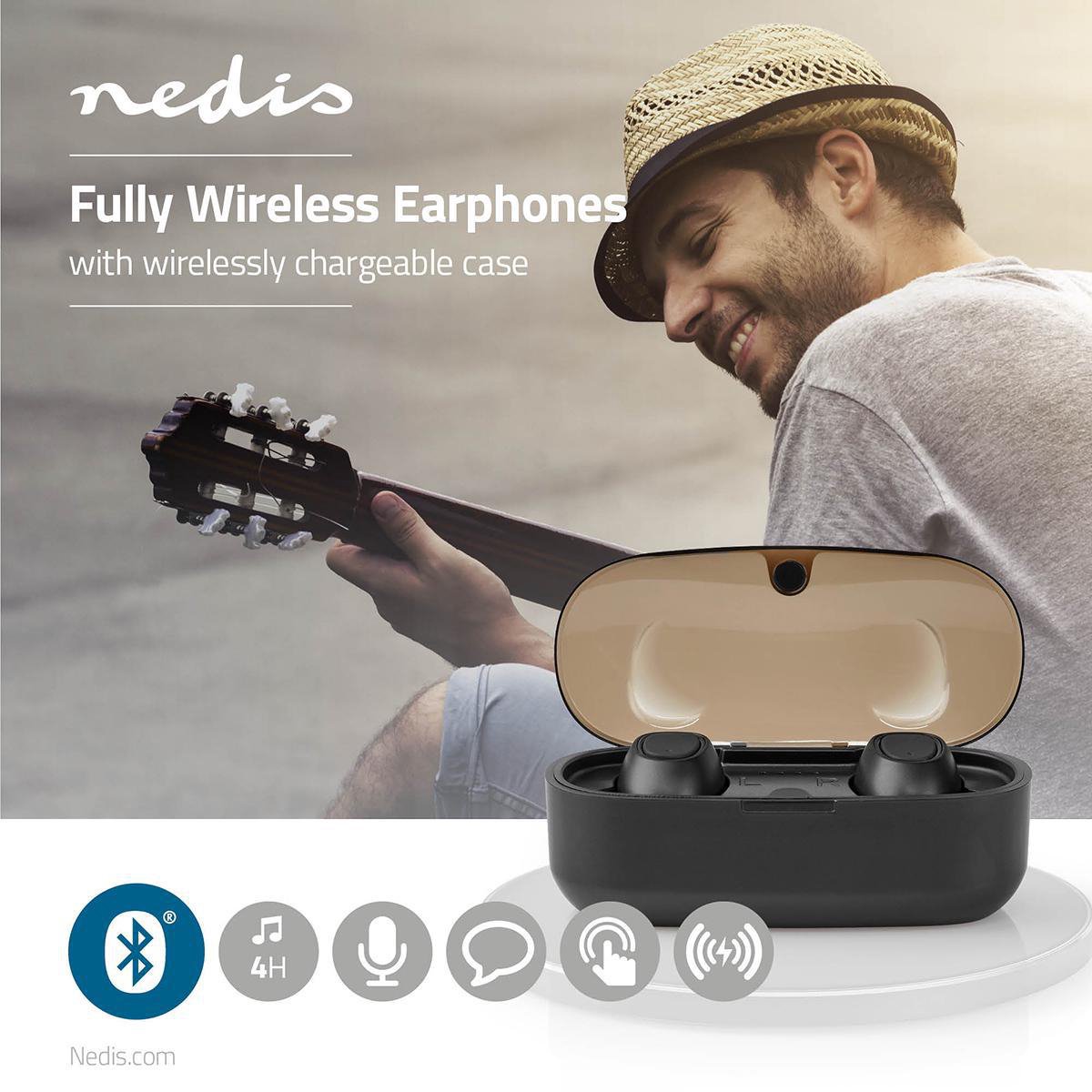 Nedis Draadloze Oordopjes Bluetooth Zwart