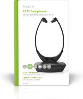 Nedis Draadloze RF In-Ear TV-Koptelefoon Zwart
