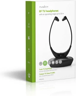 Nedis Draadloze RF In-Ear TV-Koptelefoon Zwart