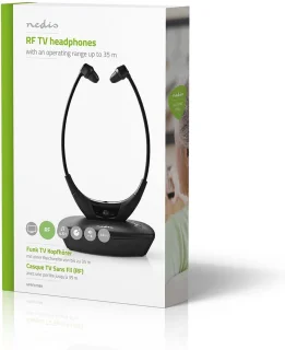 Nedis Draadloze RF In-Ear TV-Koptelefoon Zwart