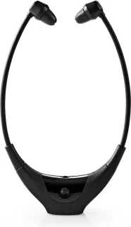 Nedis Draadloze RF In-Ear TV-Koptelefoon Zwart