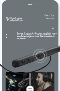Nekband Draadloze Bluetooth 5.2 Oordopjes Zwart