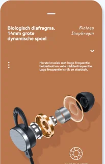Nekband Draadloze Bluetooth 5.2 Oordopjes Zwart