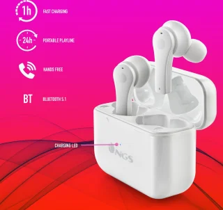 NGS Artica Bloom White True Wireless Bluetooth Koptelefoon